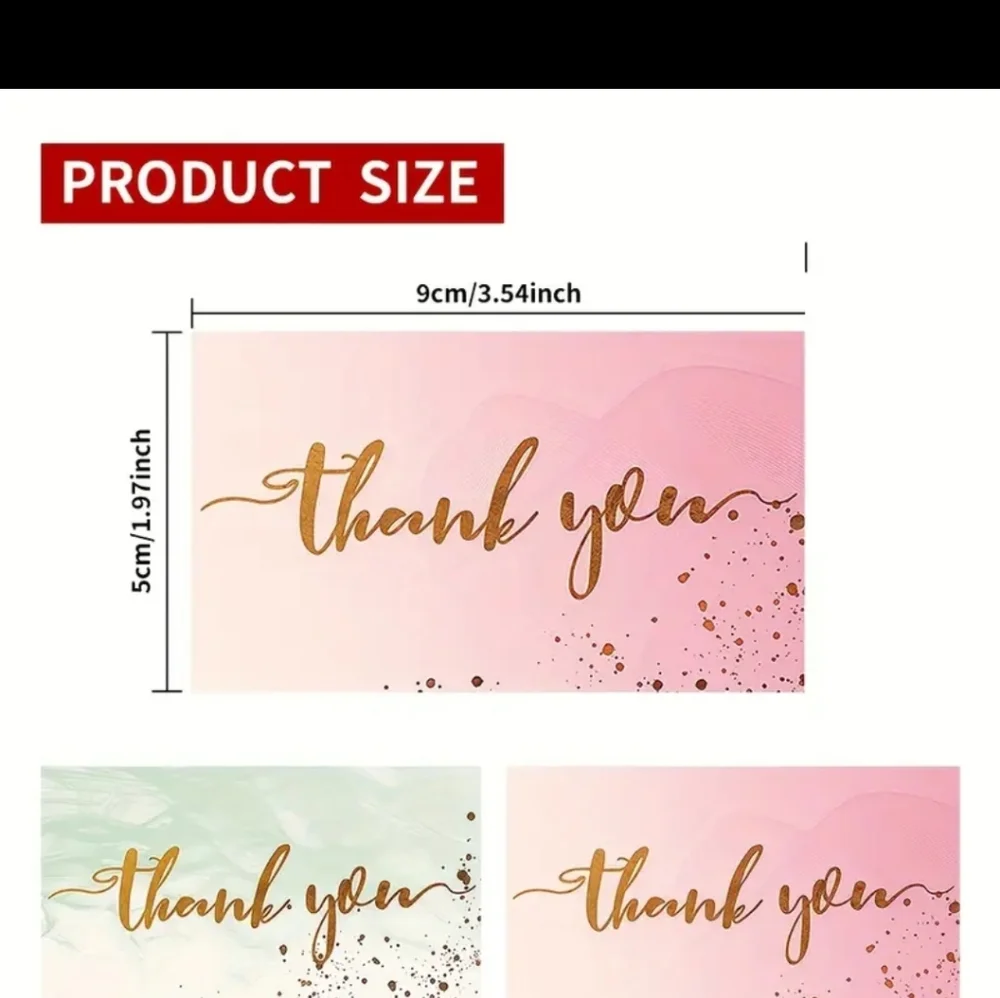 50 Pink and Gold Thank You Gift Boxes